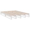 vidaXL Cama con estantería sin colchón madera maciza blanca 140x190 cm