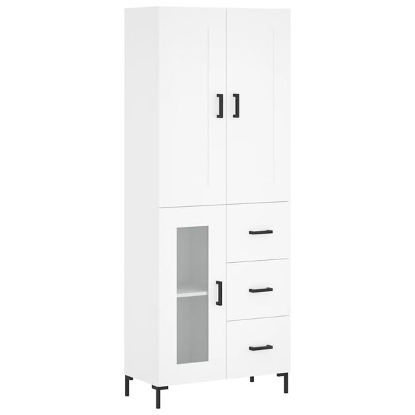 vidaXL Aparador alto madera contrachapada blanco 69,5x34x180 cm