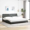 vidaXL Estructura de cama sin colch&oacute;n tela gris oscuro 200x200 cm