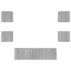 vidaXL Muebles TV pared con LED 6 pzas madera ingenier&iacute;a gris Sonoma