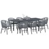 vidaXL Conjunto de Comedor de Jard&iacute;n 9 pcs Gris rat&aacute;n sint&eacute;tico