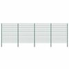 vidaXL Panel de valla con postes de hierro 694,5x200 cm verde