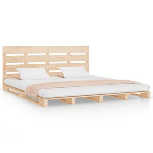 vidaXL Estructura de cama sin colch&oacute;n madera maciza de pino 200x200 cm