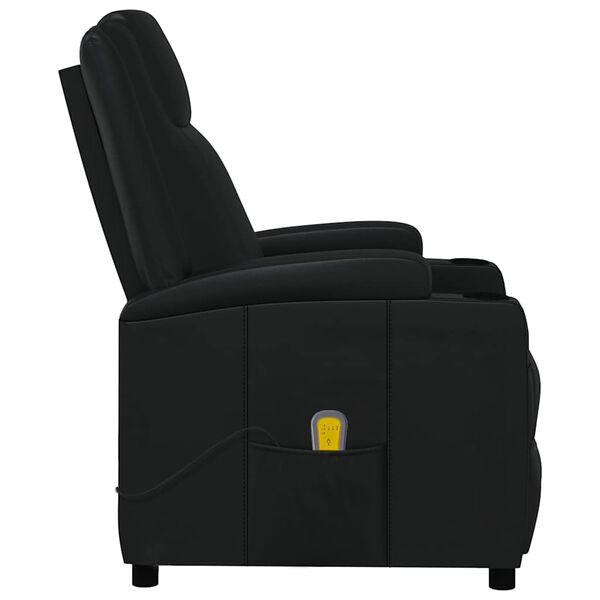 vidaXL Sill&oacute;n de masaje de cuero sint&eacute;tico negro