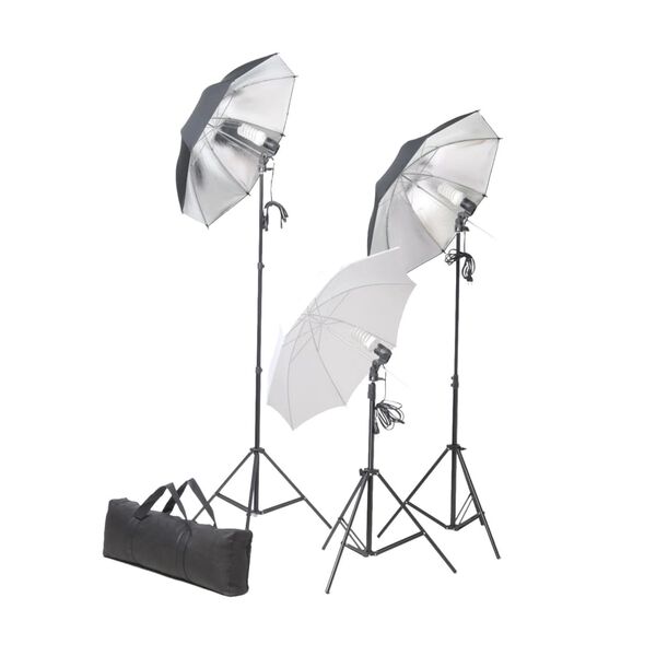 vidaXL Kit de estudio fotograf&iacute;a con set de luces y fondo