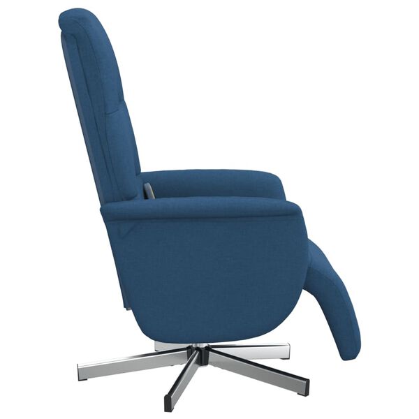 vidaXL Sill&oacute;n reclinable de masaje con reposapi&eacute;s tela azul