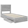 vidaXL Cama con almacenamiento con cabecera Gris Sonoma 90 x 200 cm
