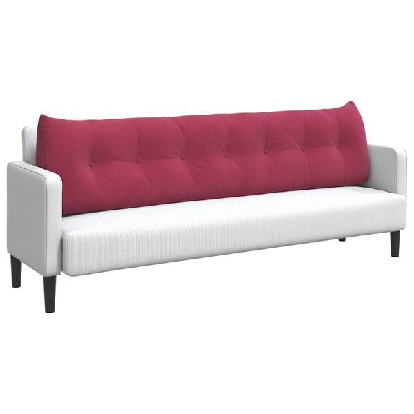 vidaXL Coj&iacute;n de Espalda Rojo vino 200 x 24 x 50 cm Terciopelo
