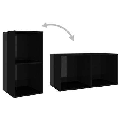 vidaXL Muebles de TV 4 uds aglomerado negro brillante 72x35x36,5 cm