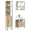 vidaXL Juego de muebles de ba&ntilde;o con estante 3 pcs Roble Sonoma
