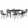 vidaXL Conjunto de Comedor de Jard&iacute;n 7 uds. Negro