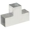 vidaXL Conector de postes en forma de T metal galvanizado 101x101 mm