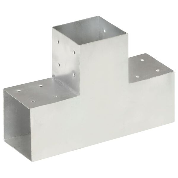 vidaXL Conector de postes en forma de T metal galvanizado 101x101 mm