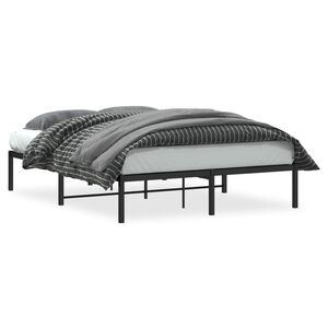 vidaXL Estructura de cama sin colch&oacute;n metal negro 140x190 cm