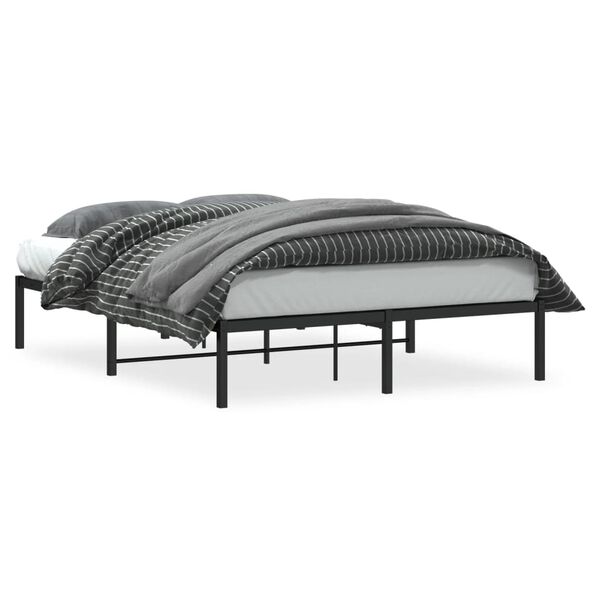 vidaXL Estructura de cama sin colch&oacute;n metal negro 140x190 cm