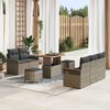 vidaXL Conjunto de sofá de jardín 8 pcs Gris ratán sintético