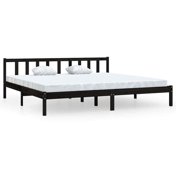vidaXL Estructura de cama sin colchón madera maciza negro 200x200 cm
