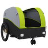 vidaXL Remolque para bicicleta hierro negro y verde 30 kg