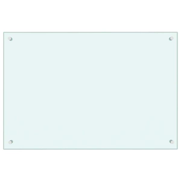 vidaXL Protecci&oacute;n salpicaduras cocina vidrio templado blanco 90x60 cm