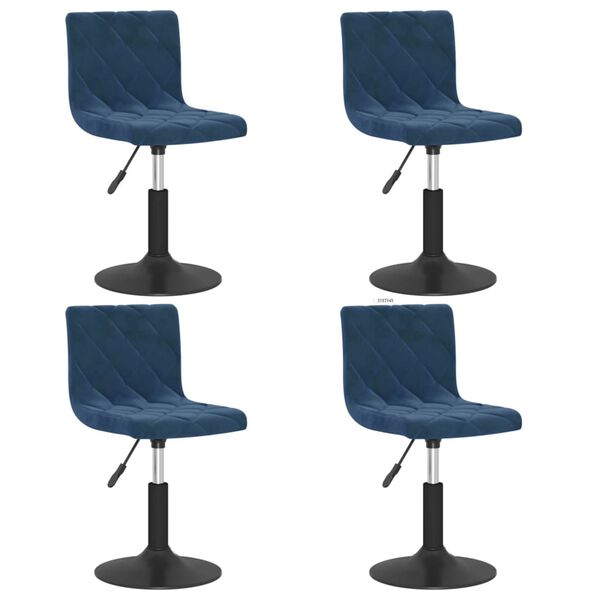 vidaXL Sillas de comedor giratorias 4 unidades terciopelo azul