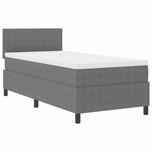 vidaXL Cama tipo Box Spring Gris claro y . 90 x 200 cm Tela de Pana
