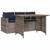 vidaXL Juego de comedor jard&iacute;n 2 pzas con cojines rat&aacute;n sint&eacute;tico gris