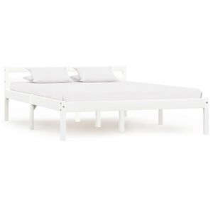 vidaXL Estructura de cama sin colch&oacute;n madera de pino blanco 140x200 cm