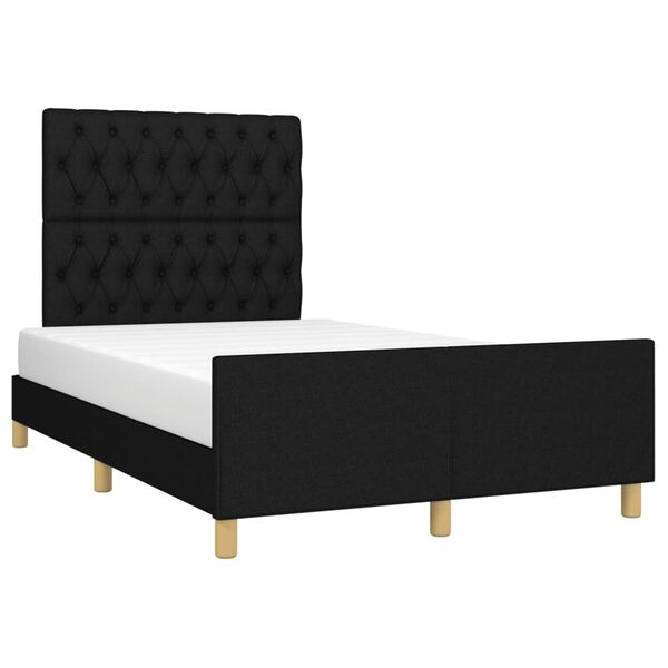 vidaXL Estructura de cama sin colch&oacute;n tela negro 120x190 cm
