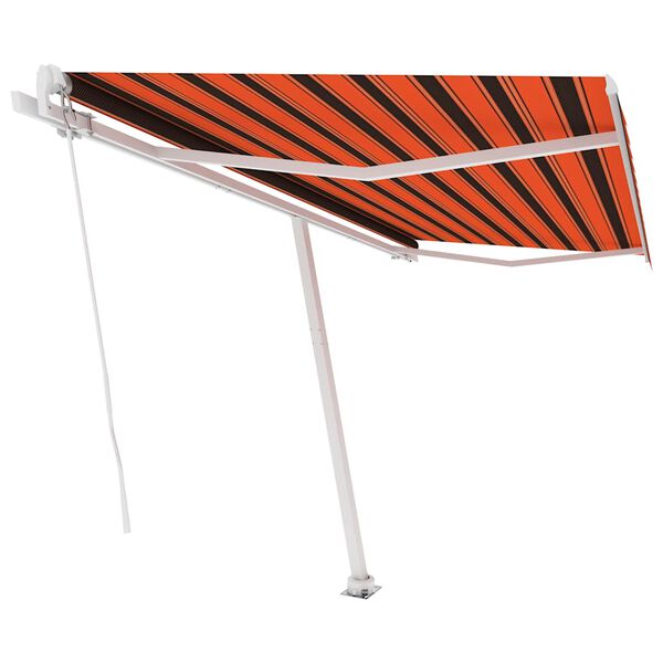 vidaXL Toldo de pie retr&aacute;ctil manual naranja y marr&oacute;n 400x300 cm
