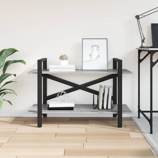 vidaXL Estante de libros Gris Sonoma 100 x 33,5 x 64 cm