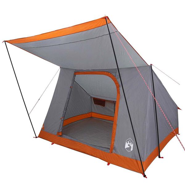 vidaXL Tienda de camping Gris y naranja 223 x 163 x 130 cm tafetán