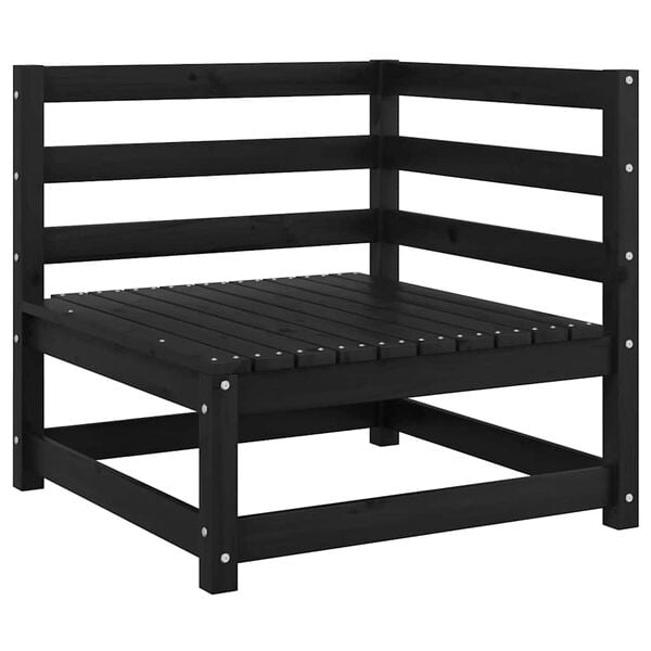 vidaXL Sof&aacute; de esquina de jard&iacute;n cojines gris antracita madera pino