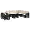 vidaXL Conjunto de sof&aacute;s de jard&iacute;n 10 uds. Negro y Blanco Crema
