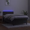 vidaXL Cama box spring colch&oacute;n y LED terciopelo gris oscuro 100x200 cm