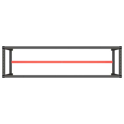 vidaXL Estructura banco de trabajo metal negro y rojo mate 190x50x79cm