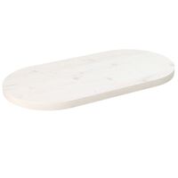 vidaXL Tablero de mesa ovalado madera maciza pino blanco 60x30x2,5 cm