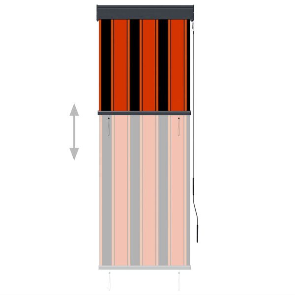 vidaXL Estor enrollable de exterior naranja y marr&oacute;n 60x250 cm