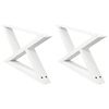 vidaXL Patas para mesa de centro (2 unidades), color blanco, 70 x (30-31,3) cm, acero