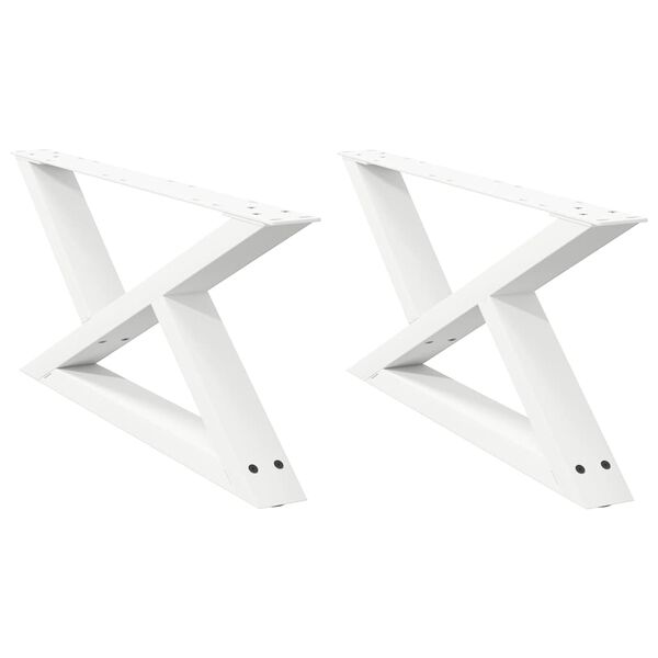vidaXL Patas para mesa de centro (2 unidades), color blanco, 70 x (30-31,3) cm, acero