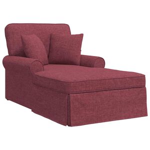vidaXL Chaise Lounge con Falda Rojo vino 91 x 157 x 91 cm tela