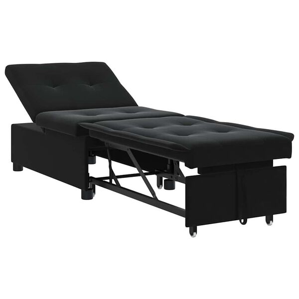 vidaXL Sofá Cama Negro 67 x 194 x 38 cm Terciopelo