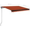 vidaXL Toldo retr&aacute;ctil manual con LED naranja y marr&oacute;n 350x250 cm