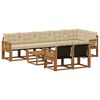 vidaXL Conjunto de sof&aacute;s de exterior 9 uds. Natural y Beige