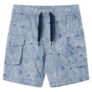 vidaXL Pantalones cortos infantiles con cord&oacute;n azul oscuro 104