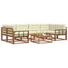 vidaXL Conjunto de sof&aacute;s de exterior con coj&iacute;n 7 pcs Natural y Crema