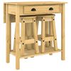 vidaXL Set de mesa alta y taburetes de bar 3 pzas madera maciza pino