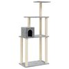 vidaXL Rascador para gatos con postes de sisal gris claro 147 cm
