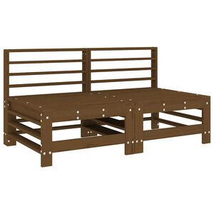 vidaXL Sof&aacute;s centrales de jard&iacute;n 2 uds madera maciza pino marr&oacute;n miel