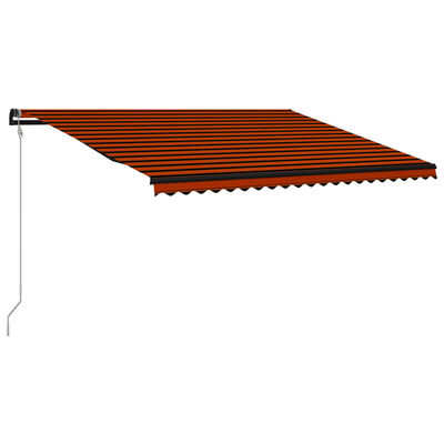 vidaXL Toldo retráctil sensor de viento y LED naranja marrón 500x300cm