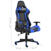 vidaXL Silla gaming giratoria PVC azul